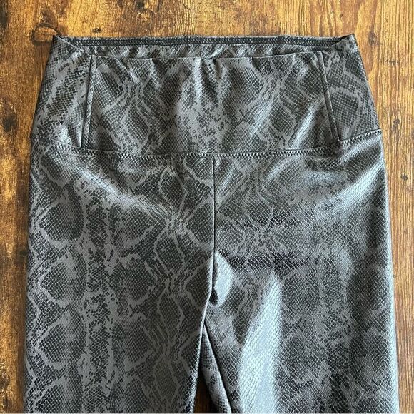 7 For All Mankind Snakeskin Print Faux Leather Leggings - Picture 3 of 7